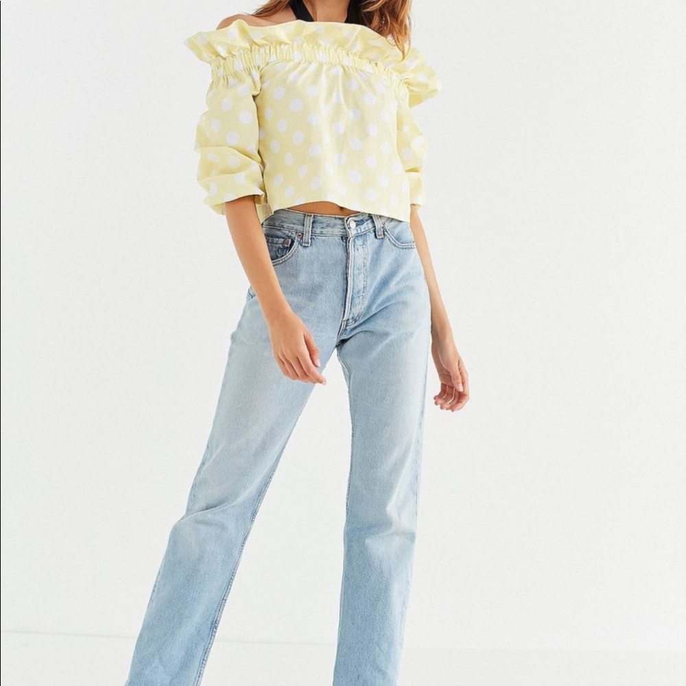 Style mafia Holg off shoulder polka dot top
